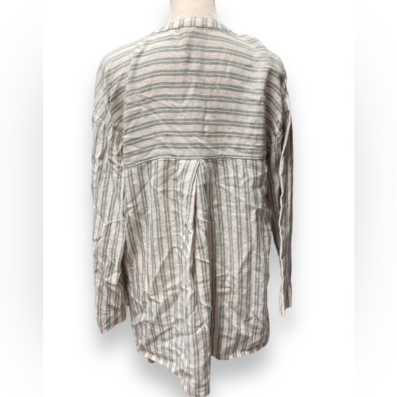 Madewell Linen-Blend Lakeline Popover Shirt in Hester Stripe Xs - Picture 5 of 10